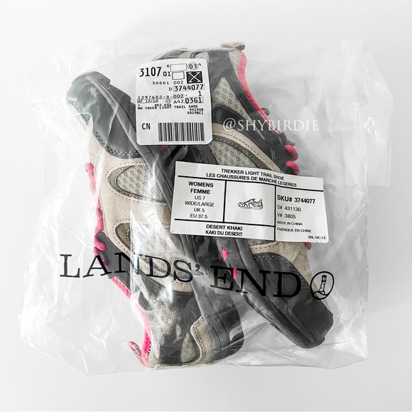 NEW Lands End Trail Hiking Shoes, Wide, Beige - Picture 2 of 16